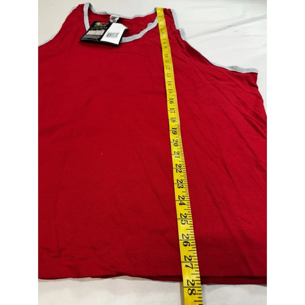 Vintage Fruit Of The Loom Blank Tank Top XL Red Made In USA 90s NWT